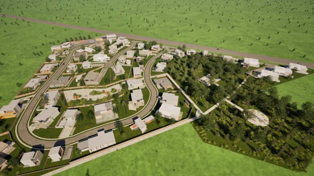 Вид сверху на поселок